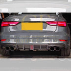 Carbon Fibre Rear Diffuser with LED for Audi 8V RS3 Saloon 17-20