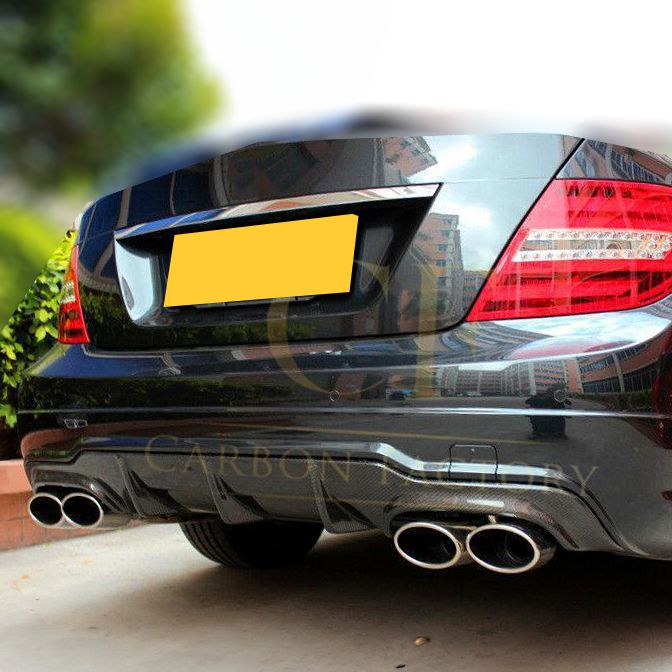 Carbon Fibre Small Fin Rear Diffuser for Mercedes Benz W204 C63 Facelift 12-14