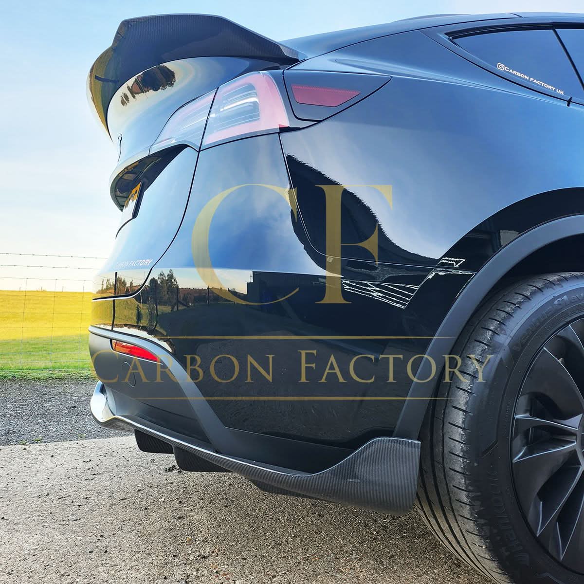 CS Style Carbon Fibre Rear Diffuser for Tesla Model Y 19-24