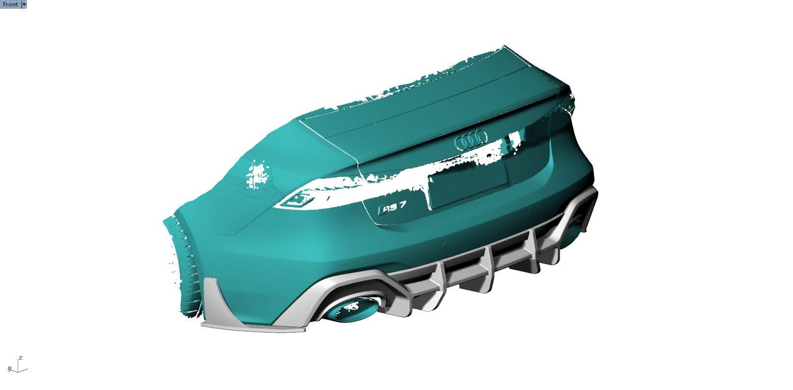 ED Style Pre-Preg Carbon Fibre Rear Diffuser for Audi 4K RS7 20-22