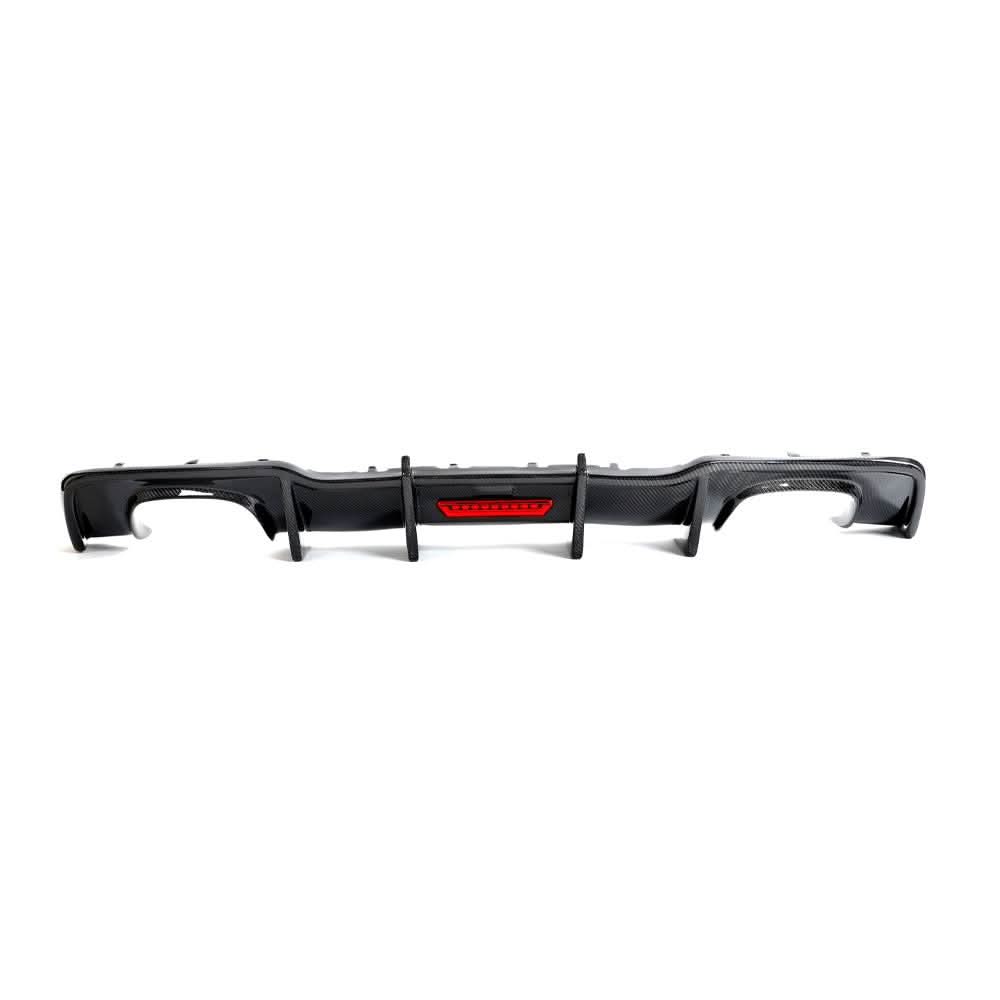 LED Carbon Fibre Rear Diffuser for Audi A3 S Line Hatchback S3 17-19