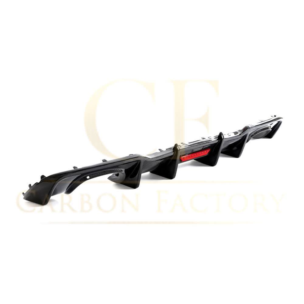 LED Carbon Fibre Rear Diffuser for Audi A3 S Line Hatchback S3 17-19