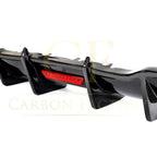 LED Carbon Fibre Rear Diffuser for Audi A3 S Line Hatchback S3 17-19