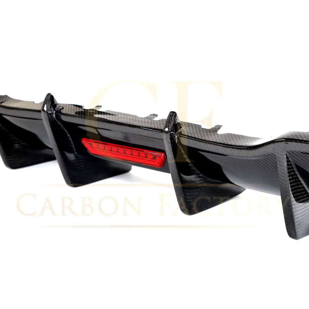 LED Carbon Fibre Rear Diffuser for Audi A3 S Line Hatchback S3 17-19