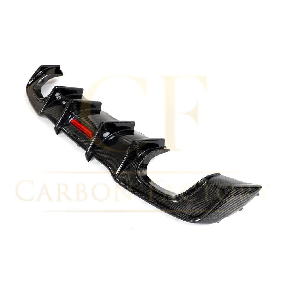 LED Carbon Fibre Rear Diffuser for Audi A3 S Line Hatchback S3 17-19