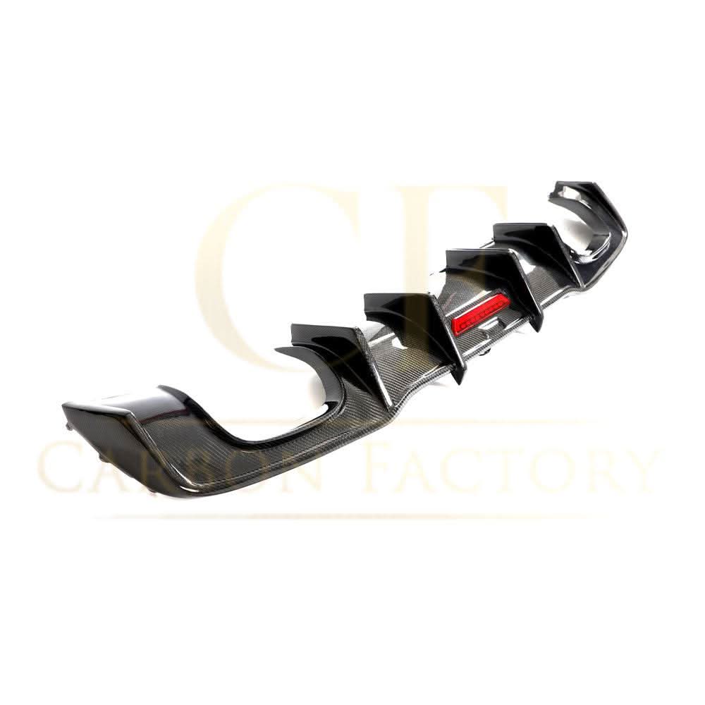 LED Carbon Fibre Rear Diffuser for Audi A3 S Line Hatchback S3 17-19