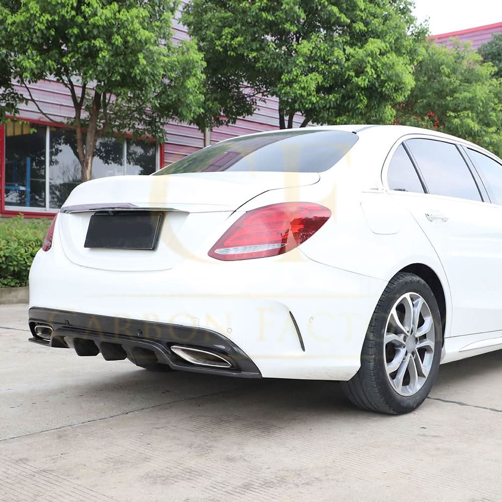 OEM Style Carbon Fibre Rear Diffuser for Mercedes W205 C43 & C Class Saloon 15-19
