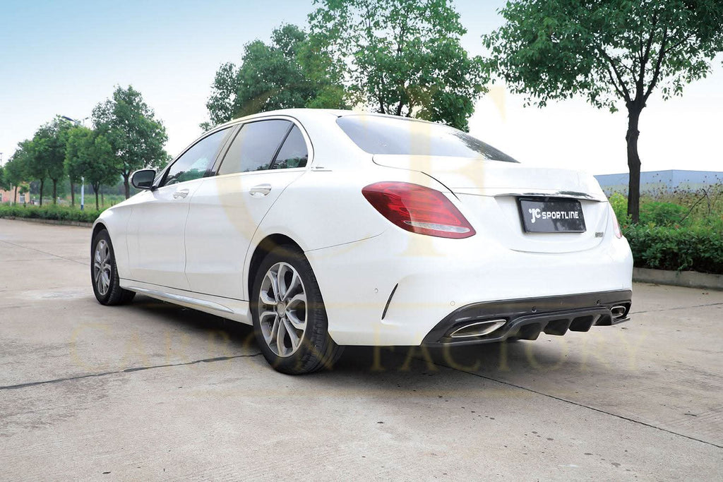 OEM Style Carbon Fibre Rear Diffuser for Mercedes W205 C43 & C Class Saloon 15-19
