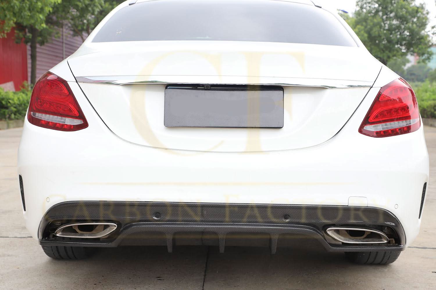 OEM Style Carbon Fibre Rear Diffuser for Mercedes W205 C43 & C Class Saloon 15-19