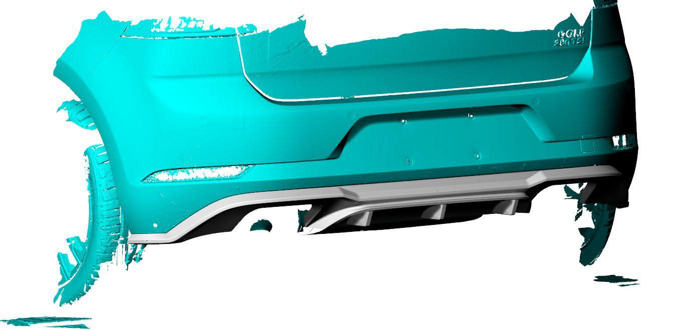 P Style Carbon Fibre Rear Diffuser for VW Golf MK7.5 GTI 17-20