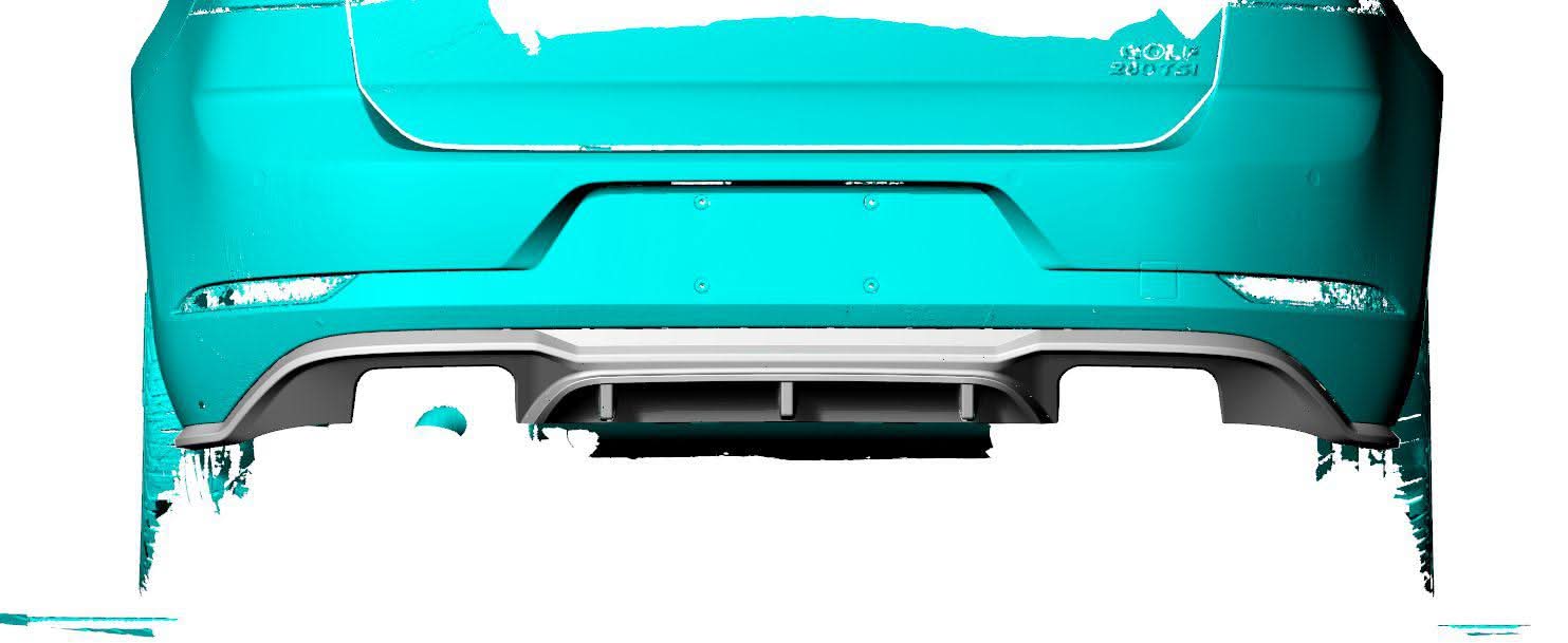 P Style Carbon Fibre Rear Diffuser for VW Golf MK7.5 GTI 17-20
