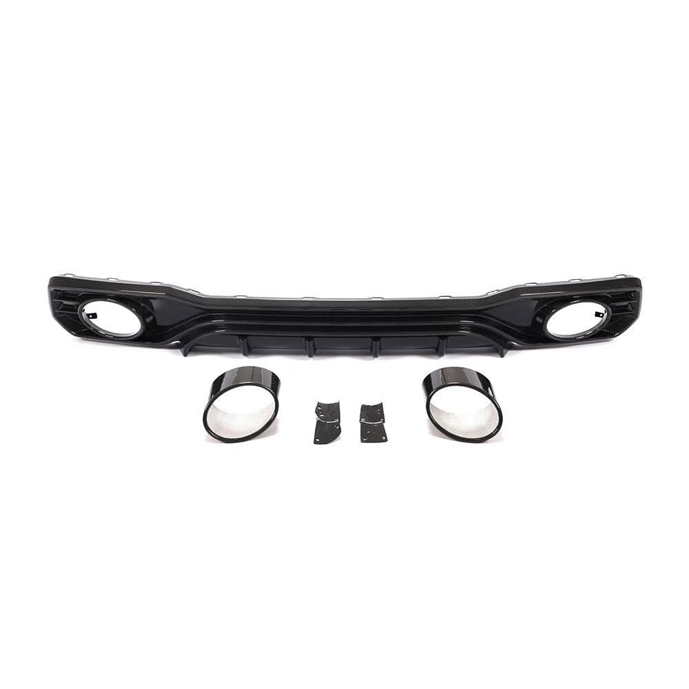 P Style Pre-Preg Carbon Fibre Rear Diffuser with Exhaust Tips for Audi 4K A7 S Line S7 19-22