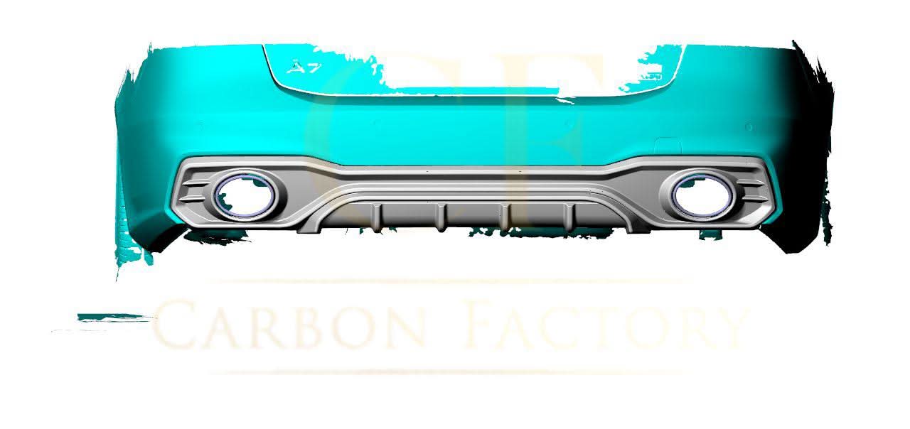 P Style Pre-Preg Carbon Fibre Rear Diffuser with Exhaust Tips for Audi 4K A7 S Line S7 19-22