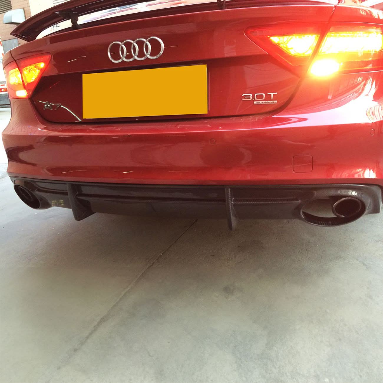 R Style Carbon Fibre Rear Diffuser for Audi 4G A7 S Line 10-14