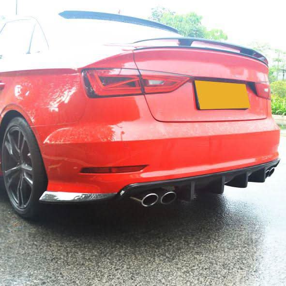 RS Style Carbon Fibre Rear Diffuser for Audi A3 S Line S3 Saloon 13-15