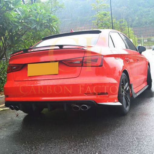 RS Style Carbon Fibre Rear Diffuser for Audi A3 S Line S3 Saloon 13-15