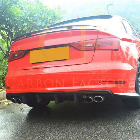 RS Style Carbon Fibre Rear Diffuser for Audi A3 S Line S3 Saloon 13-15
