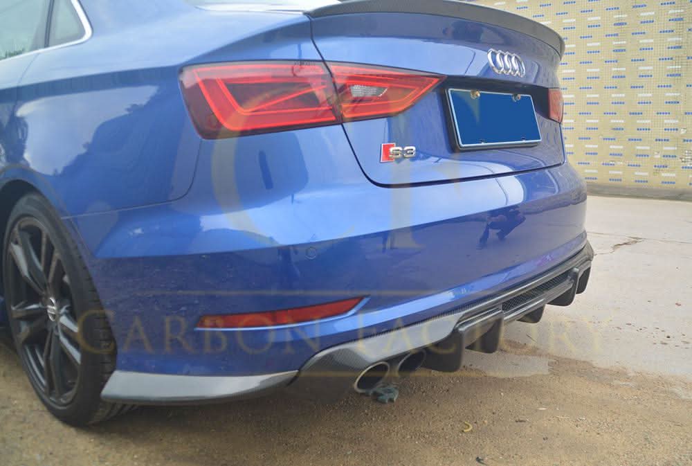 V Style Carbon Fibre Rear Diffuser for Audi A3 S Line S3 Saloon 13-15