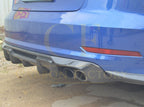 V Style Carbon Fibre Rear Diffuser for Audi A3 S Line S3 Saloon 13-15