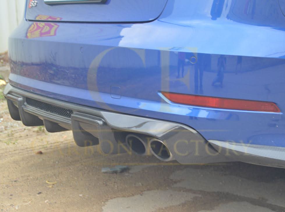 V Style Carbon Fibre Rear Diffuser for Audi A3 S Line S3 Saloon 13-15