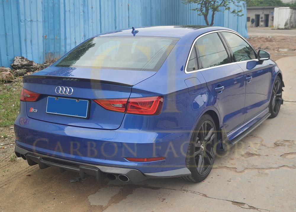 V Style Carbon Fibre Rear Diffuser for Audi A3 S Line S3 Saloon 13-15