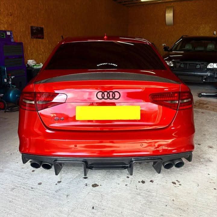 V Style Carbon Fibre Rear Diffuser for Audi S4 B8.5 A4 S Line 13-15