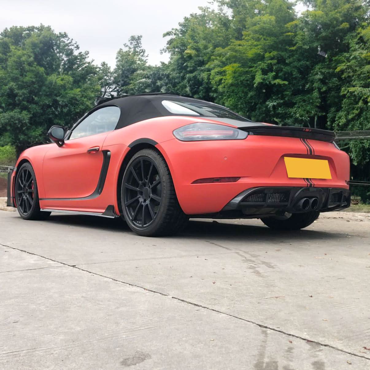 V Style Carbon Fibre Rear Diffuser for Porsche Boxster & Cayman 718 16-18