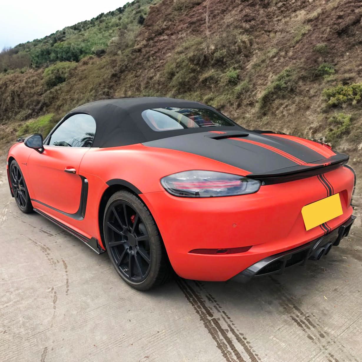 V Style Carbon Fibre Rear Diffuser for Porsche Boxster & Cayman 718 16-18