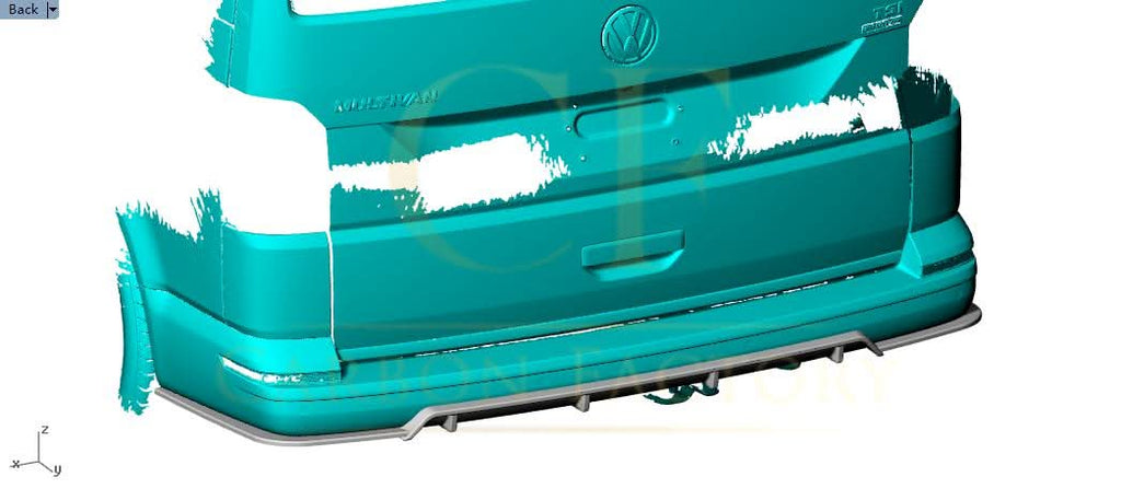 V Style Carbon Fibre Rear Diffuser for VW T6 Multivan 15-20
