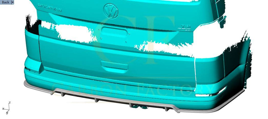 V Style Carbon Fibre Rear Diffuser for VW T6 Multivan 15-20