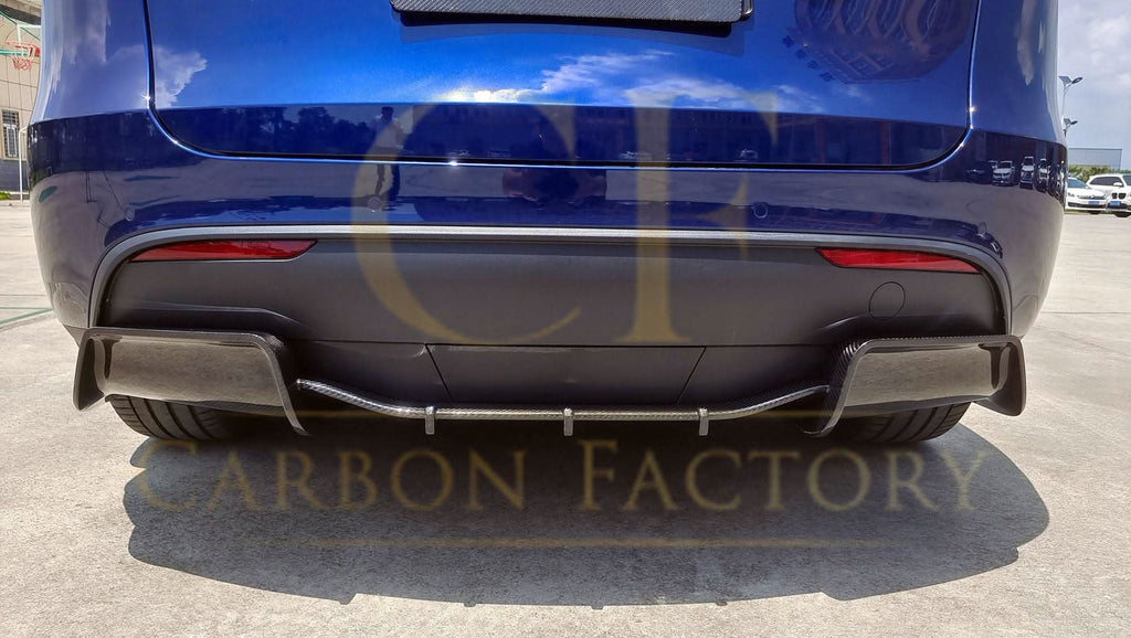 V Style Pre-Preg Carbon Fibre Rear Diffuser for Tesla Model Y 19-23