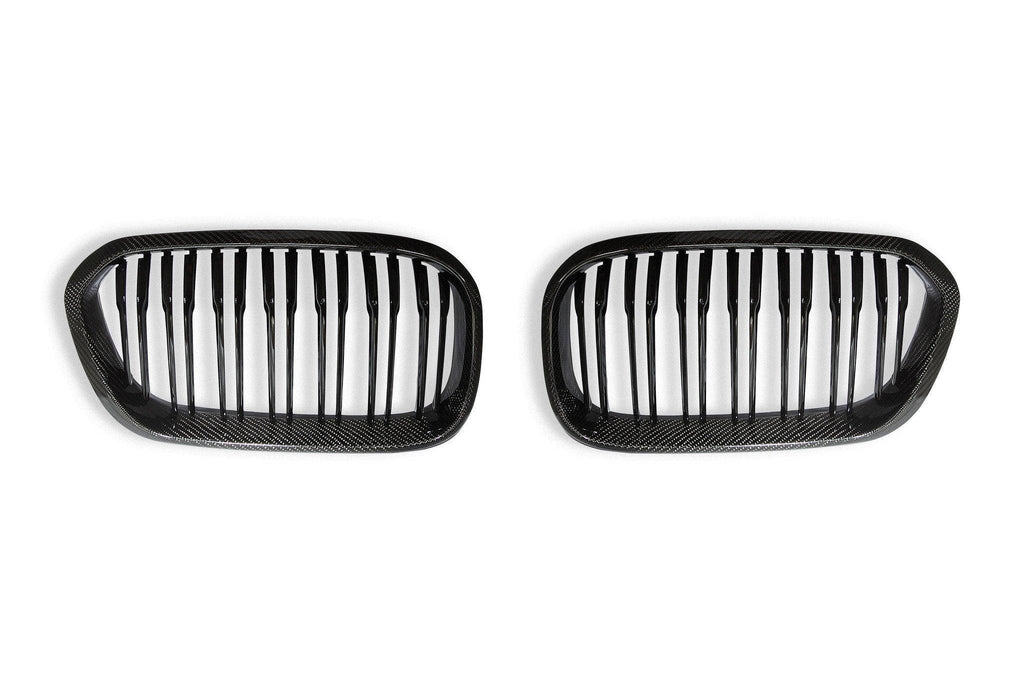 Carbon Fibre Double Slat Kidney Grilles for BMW 1 Series (2015-2019, LCI F20 F21)
