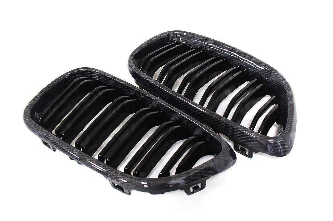 Carbon Fibre Double Slat Kidney Grilles for BMW 2 Series & M2 (2014-2020, F22 F87)