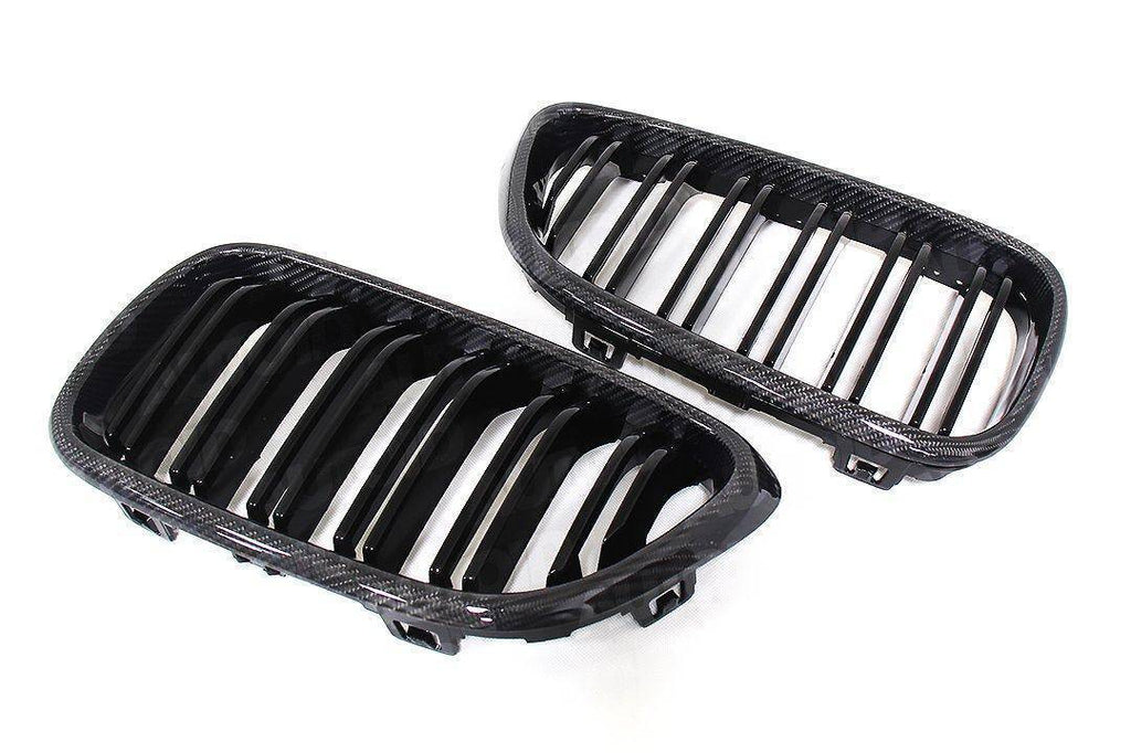 Carbon Fibre Double Slat Kidney Grilles for BMW 2 Series & M2 (2014-2020, F22 F87)