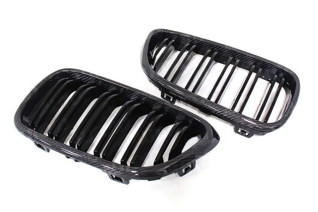 Carbon Fibre Double Slat Kidney Grilles for BMW 2 Series & M2 (2014-2020, F22 F87)