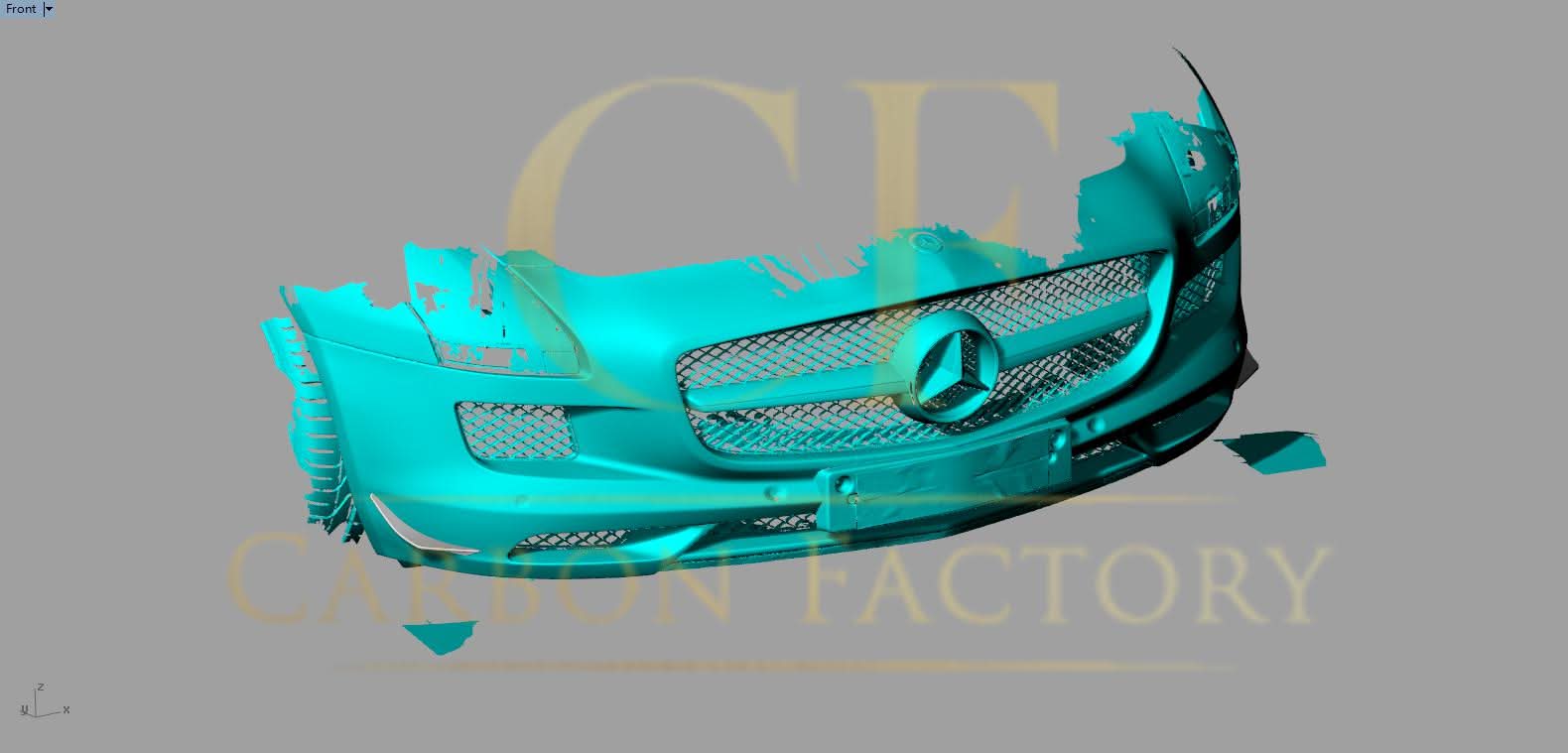A Style Carbon Fibre Front Canards for Mercedes Benz SLS 10-14