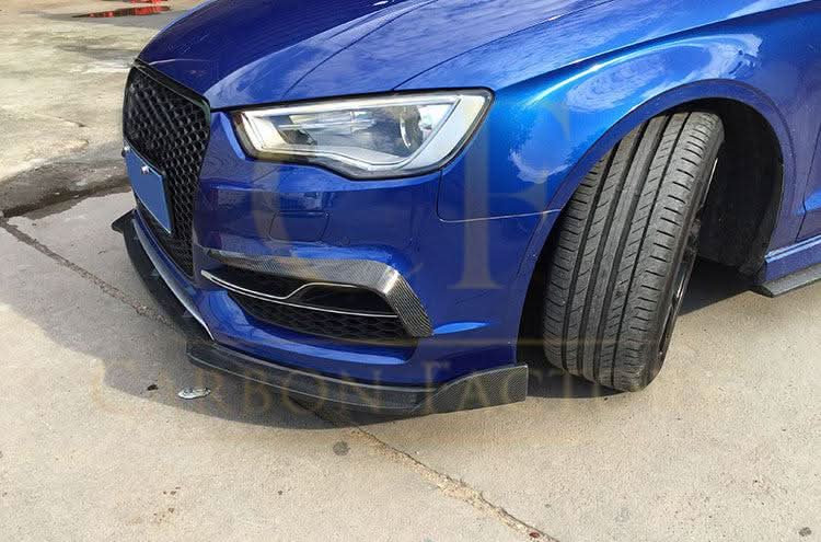 Carbon Fibre Front Bumper Trims for Audi A3 S Line S3 Saloon 13-15