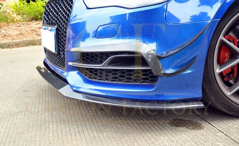 Carbon Fibre Front Bumper Trims for Audi A3 S Line S3 Saloon 13-15