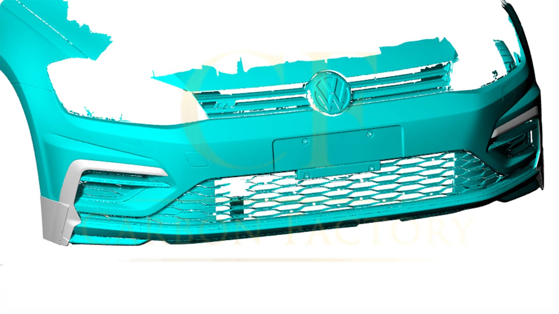 Carbon Fibre Front Bumper Trims for VW Golf MK7.5 R 18-20