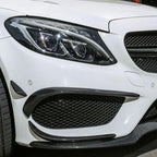 Carbon Fibre Front Canards Sets for Mercedes W205 C Class AMG 15-18