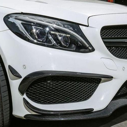 Carbon Fibre Front Canards Sets for Mercedes W205 C Class AMG 15-18