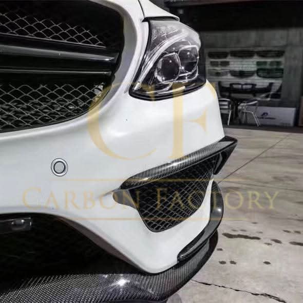 Carbon Fibre Front Canards Sets for Mercedes W205 C Class AMG 15-18