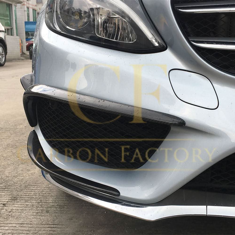 Carbon Fibre Front Canards Sets for Mercedes W205 C Class AMG 15-18