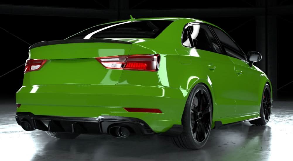Carbon Fibre Rear Bumper Trims for Audi 8V RS3 Saloon 17-20