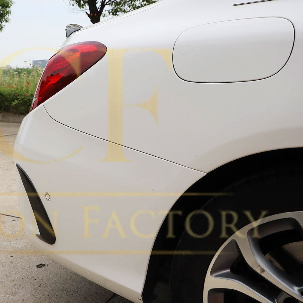 Carbon Fibre Rear Bumper Trims for Mercedes W205 C Class 4 Door Saloon 15-18