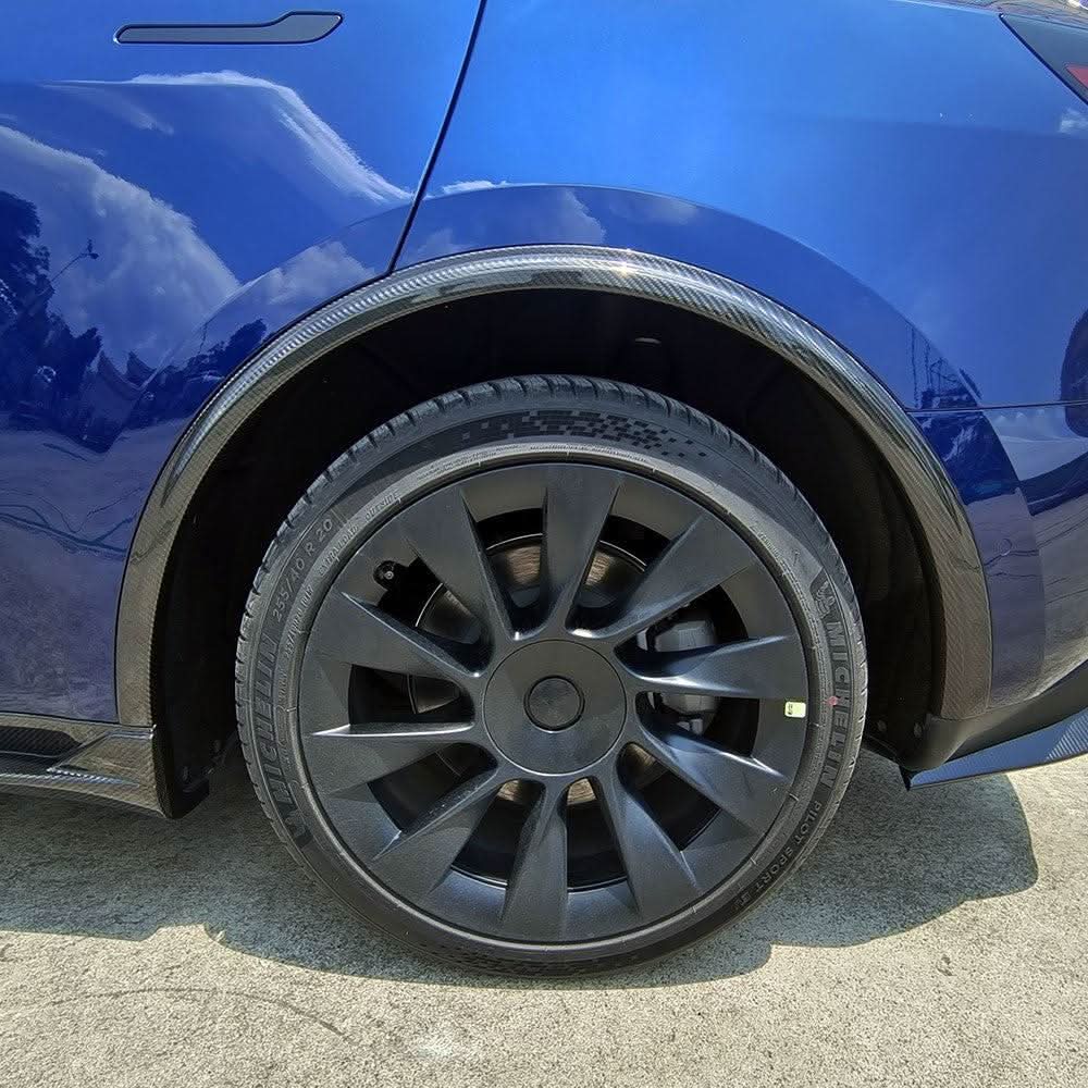 Pre-Preg Carbon Fibre Fender Trims for Tesla Model Y 19-23