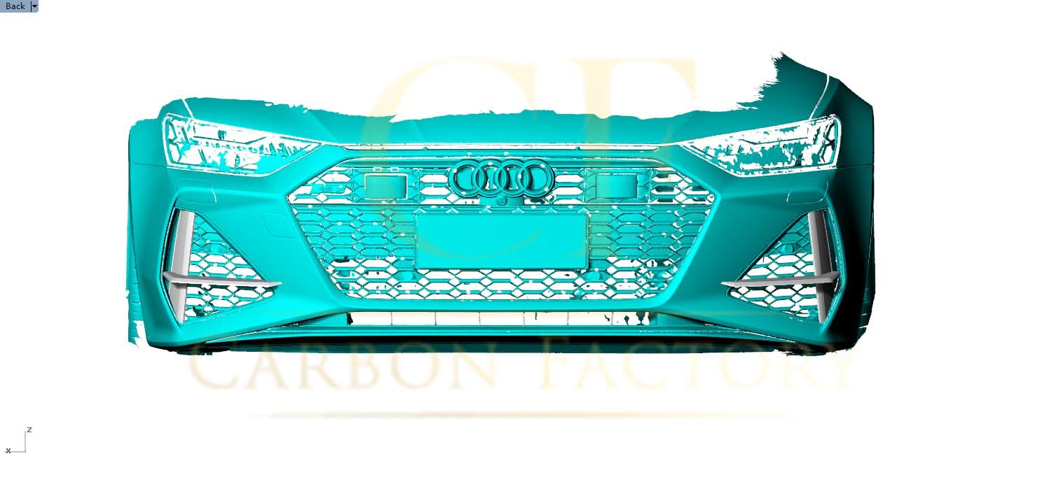 Pre-Preg Carbon Fibre Front Bumper Trims for Audi 4K RS7 20-22
