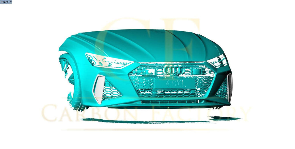 Pre-Preg Carbon Fibre Front Bumper Trims for Audi C8 RS6 19-22