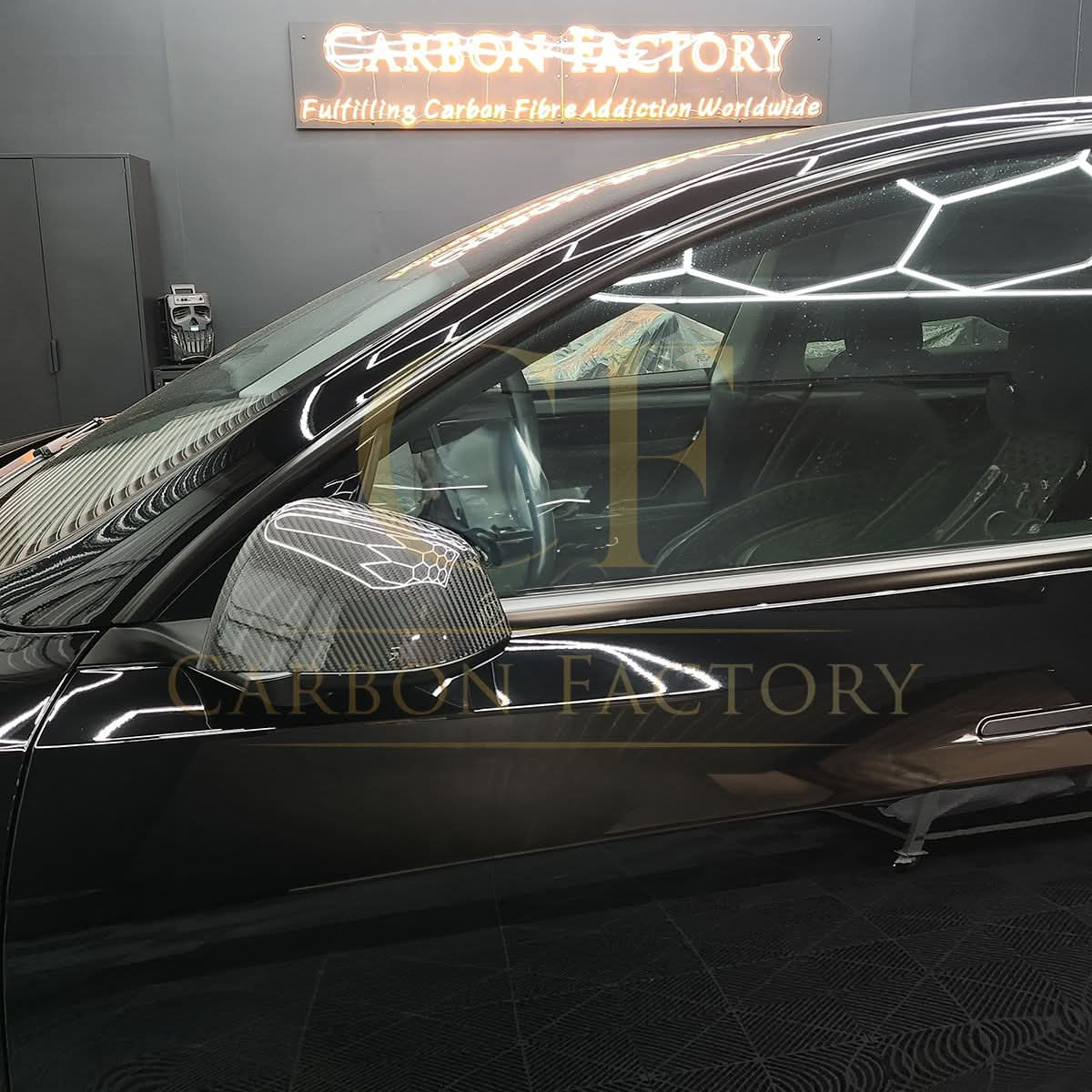 OEM Style Pre-Preg Carbon Fibre Mirror Covers for Tesla Model Y 19-24
