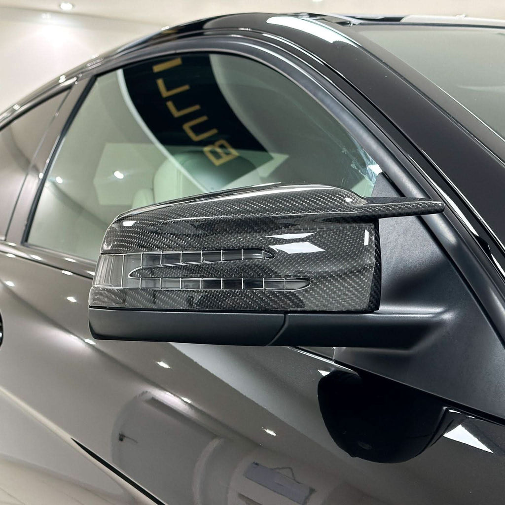 V Style Carbon Fibre Replacement Mirror Covers for Mercedes Benz Universal